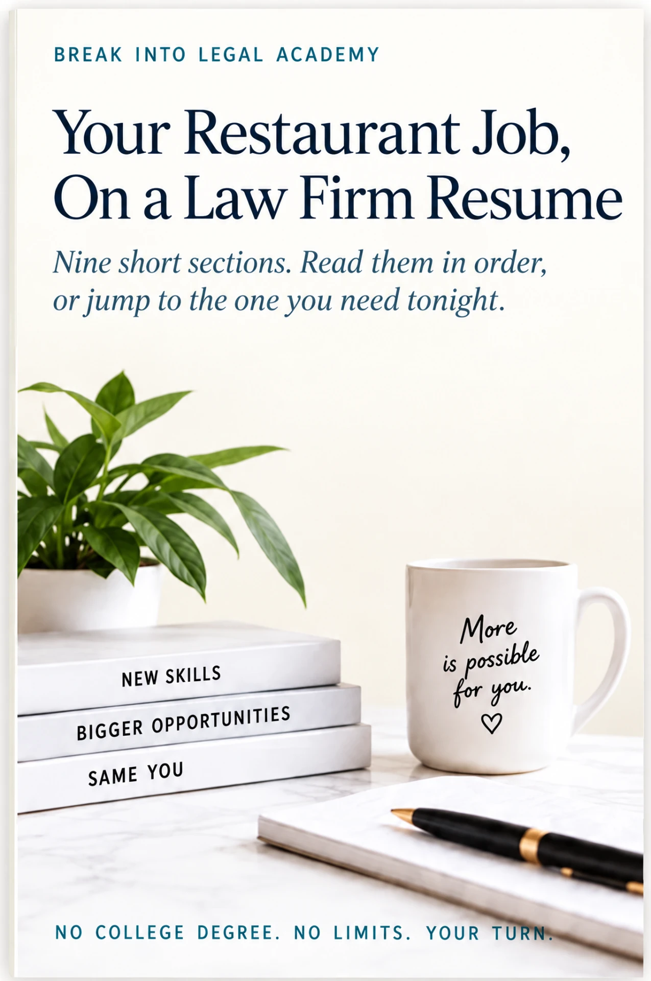 Cover of the guide Your Restaurant Job, On a Law Firm Resume